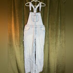 Hollister High-rise Vintage Light Blue Denim Overalls